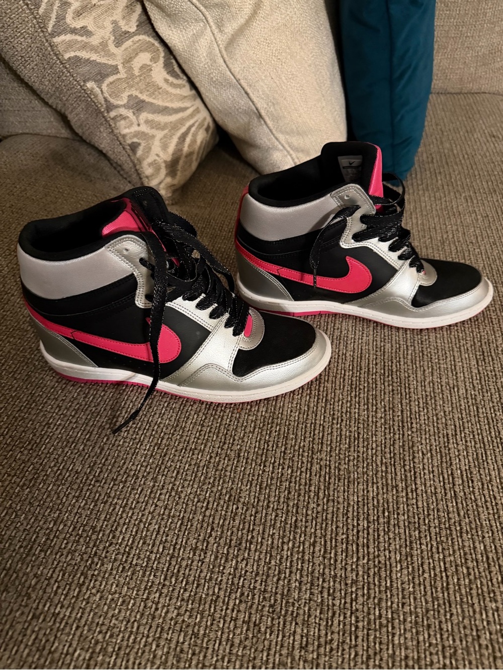 Nike Force Sky High - Black, Pink & Silver - Picture 4 of 8